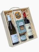 French Wine &amp; Cheese Two Bottle Wood Gift Box image