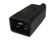 IEC RE WIREBALE PLUG C20 BLACK 16AMP