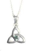 SILVER PLATE GREEN TRINITY PENDANTS