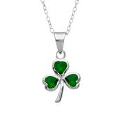 GREEN GLASS SHAMROCK PENDANT image