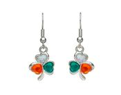 SILVER PLATE TRICOLOUR STONE EARRING image