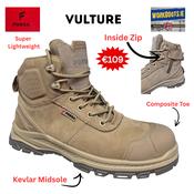 FORSA Vulture Inside Zip Safety Boot + FREE Socks &amp;amp; Gloves