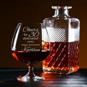 Personalised Eternity Crystal Brandy Glass for Retirement - TIPPERARY CRYSTAL - Cheers to Dedicated Years
