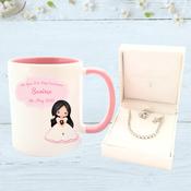 Personalised Communion Mug &amp; Sterling Silver Communion Tennis Bracelet for Girls - Style 1