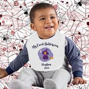 Personalised Baby Bib - My First Halloween - Spooky Characters image
