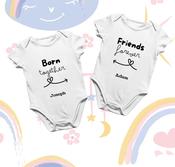 Personalised Twin Vests Set - Born Together Friends Forever