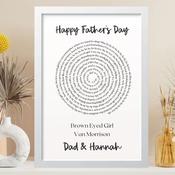 Personalised Father's Day Framed Print - Our Song - Lyrics Spiral