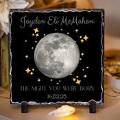 Personalised Slate for Baby - Moon on the Night You Were Born
