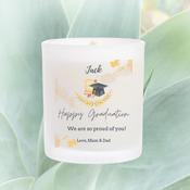 Personalised Scented Candle for Graduation - Cap &amp; Scroll