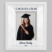 Personalised Graduation Photo Frame - Silver Glitter - Mount Customised by You!