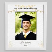 Personalised Graduation Photo Frame - Gold Banner - Mount Customised by You!