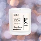 Personalised Scented Candle for Birthdays - Birth Year