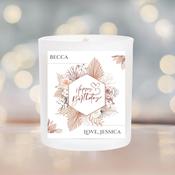 Personalised Scented Candle for Birthdays - Floral Rose Gold