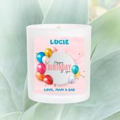 Personalised Scented Candle for Birthdays - Balloons