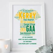 Personalised GAA Framed Print - Kerry All-Ireland Champions