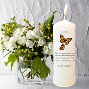 Personalised Pillar Candle - Get Well Soon Butterflies