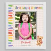 Personalised First Day of Preschool  - Cute Bear for Girl - Mount Customised by You!