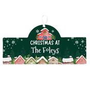 Personalised Door Name Plaque for Christmas - Festive Family Name