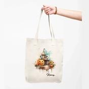 Personalised Halloween Tote Bag with Halloween House &amp; Jack O'Lanterns