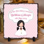 Personalised First Holy Communion Slate for Girls - Style 1
