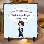 Personalised First Holy Communion Slate for Boys - Style 1