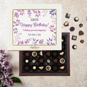 Personalised Box of Lily O'Brien's Chocolates - Happy Birthday Floral image