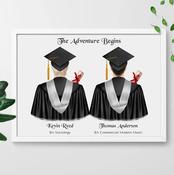 Personalised Graduation Frame for Best Friends - Two Men - Design Your Own