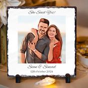 Personalised Slates for Weddings or Engagements - Cartoon Feature