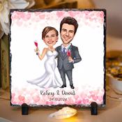 Personalised Wedding Caricature Slate - Upload Your Own Images