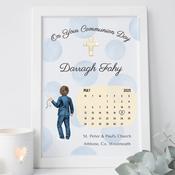 Personalised Communion Boy Framed Print - Special Date
