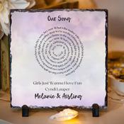Personalised Slate - Our Song - Lyrics Spiral