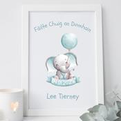Personalised Baby Frame for Boys - Fáilte Chuig an Domhain