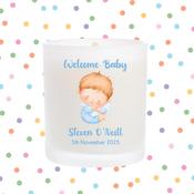 Personalised Candle for Newborns - Baby Powder Candle for Boys