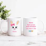 Personalised Easter Mug for Girls - Don't Eat Too Much Chocolate image