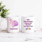 Personalised Easter Mug for Girls - Follow the Bunny image