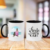 Personalised Mug - Girl and Cat image