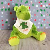 Large Dinosaur Pyjama Case with Personalised Bandana Bib