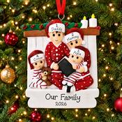 Personalised Night Before Christmas Ornament - Matching PJs Family of 4 image