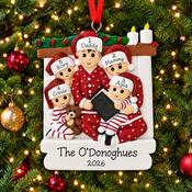 Personalised Night Before Christmas Ornament - Matching PJs Family of 5 image