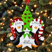 Personalised Christmas Ornament - Penguins 1st Christmas image
