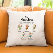 Personalised Cushion for Parents or Grandparents - Children Belong to - Up to 12 Kids