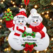 Personalised Christmas Ornament - Snowman Couple image