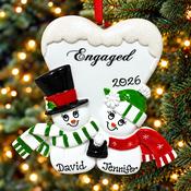 Personalised Christmas Ornament - Engaged Snowman Couple 2026 image