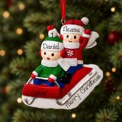 Personalised Christmas Ornament - Sleigh Ride Fun Couple image