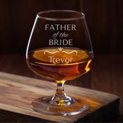 Personalised Eternity Crystal Brandy Glass - TIPPERARY CRYSTAL - Father of the Bride / Father of the Groom image