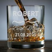 Personalised Eternity Crystal Whiskey Glass - TIPPERARY CRYSTAL - Best Man or Groomsman image