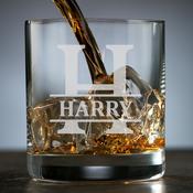 Personalised Eternity Crystal Whiskey Glass - TIPPERARY CRYSTAL - Initial &amp; Name image