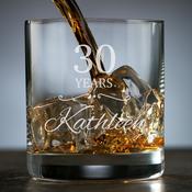 Personalised Eternity Crystal Whiskey Glass for Retirement - TIPPERARY CRYSTAL - Name &amp; Years image