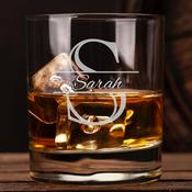 Personalised Eternity Crystal Whiskey Glass for Women- TIPPERARY CRYSTAL - Initial &amp; Name image
