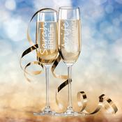 Personalised Fine Glass Champagne Flute - For Bride &amp; Bridal Party image